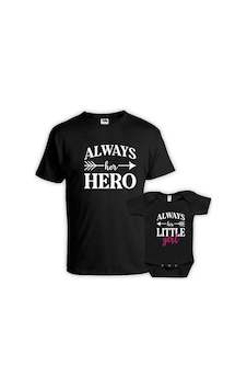 Always Her Hero Baba Oğul Kız Tişört Zıbın Kombini Always Her Hero Baba Oğul Kız Tişört Zıbın Kombini