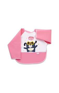 BabyJem 034 Bebek Poli Muşamba Kollu Önlük Pembe