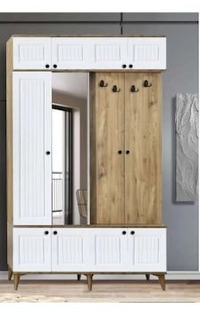3 Kapılı Yağmur Çam/Beyaz Portmanto 3 Kapılı Yağmur Çam/Beyaz Portmanto
