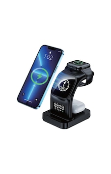 Dexim 5 İn 1 Magsafe Wireless Kablosuz Şarj Cihazı Apple Uyumlu iOS iPhone & Alarmlı Saat & Gece Lambası Dexim 5 İn 1 Magsafe Wireless Kablosuz Şarj Cihazı Apple Uyumlu iOS iPhone & Alarmlı Saat & Gece Lambası