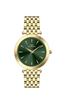 Ferro Fl21331a-b6 Quartz Çelik Altın Rengi Yeşil Kadran 34 Mm Kadın Kol Saati Ferro Fl21331a-b6 Quartz Çelik Altın Rengi Yeşil Kadran 34 Mm Kadın Kol Saati