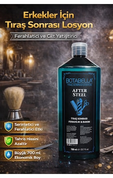 Botabella After Steel Tıraş Sonrası Losyon 700 Ml Erkek After Shave Ferahlatıcı Bakım Losyonu