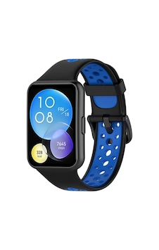 Watch Fit 2 Spor Delikli Kordon - Siyah-mavi Watch Fit 2 Spor Delikli Kordon - Siyah-mavi