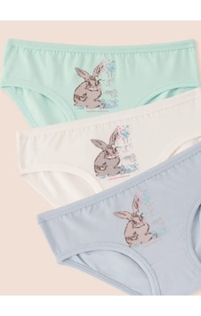 Natuline Organik Külot 3lü Likralı Just Be Rabbit Yourself Rabbit Açık Mavi - Yeşil - Ekru Çok Renkli Natuline Organik Külot 3lü Likralı Just Be Rabbit Yourself Rabbit Açık Mavi - Yeşil - Ekru Çok Renkli