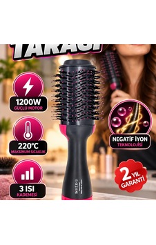 1200w Fön Tarağı 220 C, Negatif İyon Teknolojisi Ve 3 Isı Kademesi 1200w Fön Tarağı 220 C, Negatif İyon Teknolojisi Ve 3 Isı Kademesi