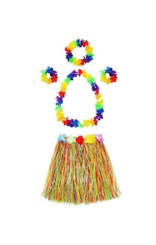 Cosmotex Yetişkin Ve Çocuk Uyumlu Luau Aloha Hawaii Kolye Renkli Etek Taç Ve Bileklik Seti Cosmotex Yetişkin Ve Çocuk Uyumlu Luau Aloha Hawaii Kolye Renkli Etek Taç Ve Bileklik Seti