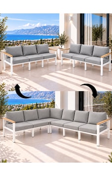 Neokas L Köşe Koltuk Takımı 6 Kişilik Bahçe Mobilyası Balkon Ve Teras Oturma Grubu Beyaz Neokas L Köşe Koltuk Takımı 6 Kişilik Bahçe Mobilyası Balkon Ve Teras Oturma Grubu Beyaz