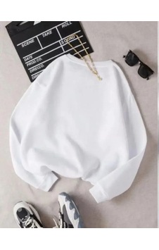 Etiler Collection Üç İplik Biskilet Yaka Basic Sweatshirt - Beyaz