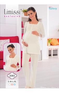 Limissi 2083 Hamile Lohusa Pijama Tk Ecru