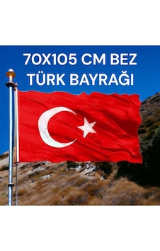 70x105 Cm Bez Türk Bayrağı Kaliteli Kumaş Malzeme