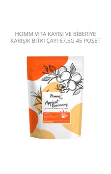 Homm Vita Kayısı Ve Biberiye Karışık Bitki Çayı Homm Vita Kayısı Ve Biberiye Karışık Bitki Çayı