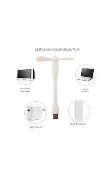 Esnek Taşınabilir Mini Usb Vantilatör Fan Serinletici Laptop Powerbank Uyumlu Sessiz Güçlü Pervane Beyaz Esnek Taşınabilir Mini Usb Vantilatör Fan Serinletici Laptop Powerbank Uyumlu Sessiz Güçlü Pervane Beyaz