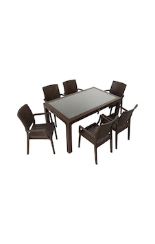 Depootoptan Mandella Elit Rattan 90 x 150 CM Elit Koltuk Camlı Masa Takımı Kahvere Depootoptan Mandella Elit Rattan 90 x 150 CM Elit Koltuk Camlı Masa Takımı Kahvere