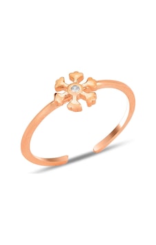 Söğütlü Silver Gümüş Rose Zirkon Taşlı Alttan Ayarlanabilir Kar Tanesi Yüzük Söğütlü Silver Gümüş Rose Zirkon Taşlı Alttan Ayarlanabilir Kar Tanesi Yüzük