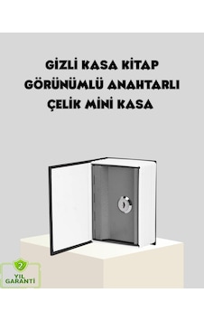 Sözlük Görünümlü Gizli Kitap Kasa Anahtarlı Metal İç Kasa, Kompakt Boyut, Şık Ve Güvenli Tasarım 1