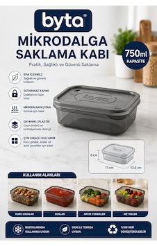 750 Ml Mikrodalgaya Uygun Kapaklı Plastik Saklama Kabı Çok Amaçlı Gıda Saklama Kutusu Şeffaf