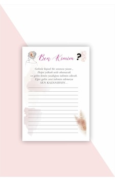 8 Adet Nedimelere Ben Kimim Oyun Ve Eğlence Kartı Seti - Bride