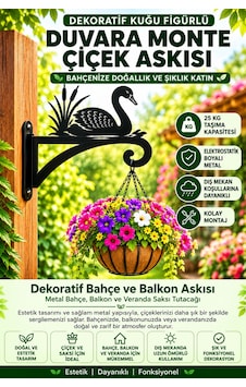 Kuğu Figürlü Metal Çiçek Askısı Duvara Monte Saksı Tutacağı Dekoratif Bahçe Balkon Veranda Askısı Siyah Kugu Kuğu Figürlü Metal Çiçek Askısı Duvara Monte Saksı Tutacağı Dekoratif Bahçe Balkon Veranda Askısı Siyah Kugu