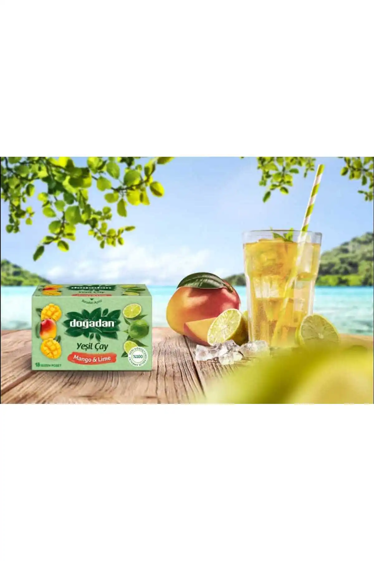 Mango & Lime Aromalı Yeşil Çay 18 Li Poşet Tropik Ferahlık, Dengeli Lezzet