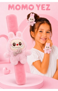 Peluş Bileklik Oyuncak Bileğe Vurunca Sarılan Slap Bileklik, Çok Amaçlı Saç Tokası Pembe Peluş Bileklik Oyuncak Bileğe Vurunca Sarılan Slap Bileklik, Çok Amaçlı Saç Tokası Pembe