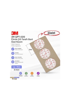 3m Gpt-020 Filmik Çift Taraflı Bant Özel Kesim 30mm 30adet Evimdeyokyok Diğer