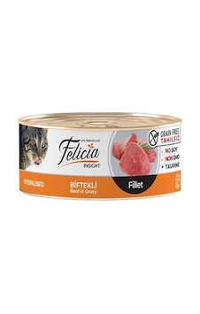 Felicia Tahılsız Sterilised Biftekli Fileto Konserve Yetişkin Kedi Maması 85 G Felicia Tahılsız Sterilised Biftekli Fileto Konserve Yetişkin Kedi Maması 85 G