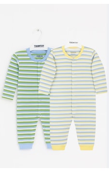 Toontoy Kids Toontoy Unisex Çizgili 2 Li Paçalı Tulum Ekru Toontoy Kids Toontoy Unisex Çizgili 2 Li Paçalı Tulum Ekru