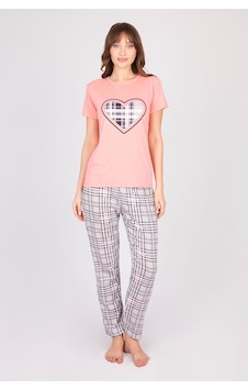 Burcumay Kadın Kalpli Kısa Kollu Çok Renkli Ekose Desenli Pijama Takımı Çok Renkli Burcumay Kadın Kalpli Kısa Kollu Çok Renkli Ekose Desenli Pijama Takımı Çok Renkli