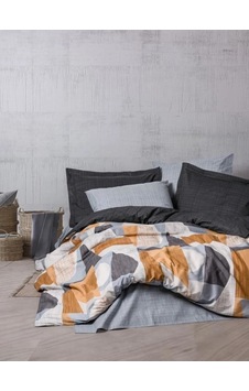 Eco Lounge Modern Çift Kişilik Nevresim Takımı Giorno Gri Çok Renkli