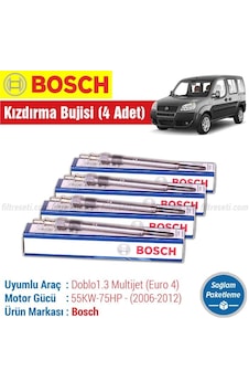 Fiat Doblo 1.3 Multijet Bosch Kızdırma Bujisi 2006-2012 4 Adet Fiat Doblo 1.3 Multijet Bosch Kızdırma Bujisi 2006-2012 4 Adet