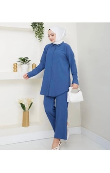Lovie Moda Kadın İkili Bürümcük Takım Lacivert