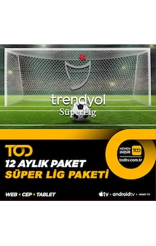 Tod 12 Aylık Süper Lig Paketi - (Web + Cep + Tablet + Smart Tv) (452510067) Tod 12 Aylık Süper Lig Paketi - (Web + Cep + Tablet + Smart Tv) (452510067)