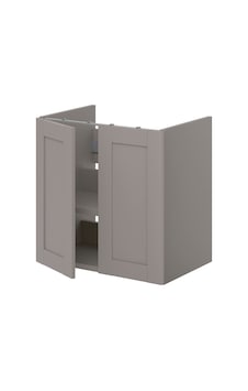 Lavabo Dolabı, Gri, 60x42x60 Cm, 2 Kapaklı Gri Lavabo Dolabı, Gri, 60x42x60 Cm, 2 Kapaklı Gri