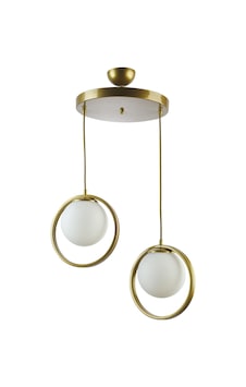 Nina Modern Salon - Mutfak - Yatak Odası Metal Halkalı Kapalı Camlı Ikili Avize Gold Gold Nina Modern Salon - Mutfak - Yatak Odası Metal Halkalı Kapalı Camlı Ikili Avize Gold Gold