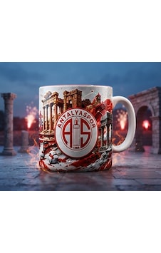 Antalyaspor Tasarımlı Kupa Bardak Taraftara Özel Futbol Kupası Beyaz