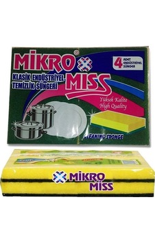 Mikromiss Endüstriyel Bulaşık Süngeri 4 Adet