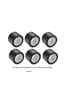 Pvc Bant Siyah Yapışkanlı Geniş 0,13mmx48mmx25m 6adet Pvc Bant Siyah Yapışkanlı Geniş 0,13mmx48mmx25m 6adet
