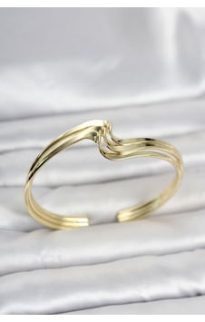 Zikzak Model Gold Renk Pirinç Kadın Bileklik Çok Renkli 40959853