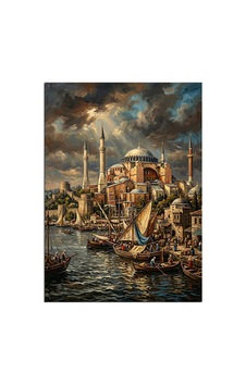 İstanbul Boğaz Ve Ayasofya Manzarası Dekoratif Kanvas - Mdf Ahşap Tablo Çok Renkli İstanbul Boğaz Ve Ayasofya Manzarası Dekoratif Kanvas - Mdf Ahşap Tablo Çok Renkli