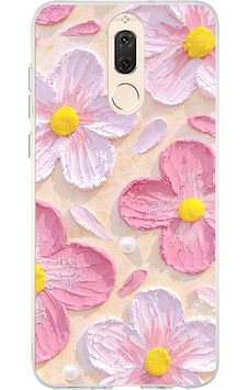 Huawei Mate 10 Lite Uyumlu Pembe Beyaz Çiçekler Sulu Boya Baskılı Silikon Kılıf Renkli Huawei Mate 10 Lite Uyumlu Pembe Beyaz Çiçekler Sulu Boya Baskılı Silikon Kılıf Renkli