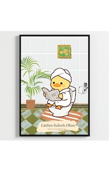 Besay Bornozlu Ördek Eğlenceli Banyo Ve Tuvalet Duvar Dekorasyonu Mizahi Gazete Okuyan Ördek Posteri A4 Tekli Çerçevesiz Besay Bornozlu Ördek Eğlenceli Banyo Ve Tuvalet Duvar Dekorasyonu Mizahi Gazete Okuyan Ördek Posteri A4 Tekli Çerçevesiz