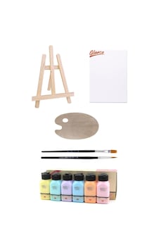 Artdeco Akrilik Boya 6x75 Ml Pastel 25x35tuval Ahşap Palet Mini Masaüstü Şövale Seti Artdeco Akrilik Boya 6x75 Ml Pastel 25x35tuval Ahşap Palet Mini Masaüstü Şövale Seti