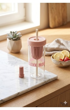 750 Ml Pembe Süzgeçli Pipetli Cam Matara Motivasyonel Su Şişesi Tasarımlı Isıya Dayanıklı Bardak 750 Ml Pembe Süzgeçli Pipetli Cam Matara Motivasyonel Su Şişesi Tasarımlı Isıya Dayanıklı Bardak