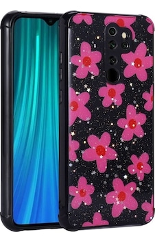 Xiaomi Redmi Note 8 Pro Kılıf Simli Desenli Kamera Korumalı Parlak Zore Popy Kapak Çiçek Xiaomi Redmi Note 8 Pro Kılıf Simli Desenli Kamera Korumalı Parlak Zore Popy Kapak Çiçek