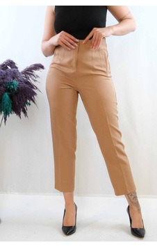 2k Moda Çizgi Yüksek Bel Pantolon Vizon 001 2k Moda Çizgi Yüksek Bel Pantolon Vizon 001