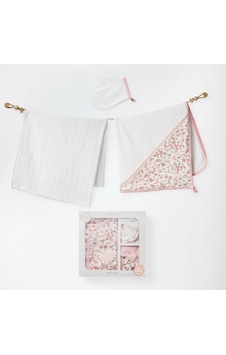 Andywawa Kız Bebek Towel Floral Dreams Müslin 3'lü Havlu Takım Ek Ekru Andywawa Kız Bebek Towel Floral Dreams Müslin 3'lü Havlu Takım Ek Ekru