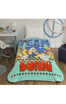 Taç Lisanslı Tek Kişilik Çocuk Battaniye 160x220 -sonic Modern Renkli Taç Lisanslı Tek Kişilik Çocuk Battaniye 160x220 -sonic Modern Renkli