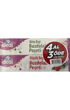 İdeal Buzdolabı Poşeti 4 Al 3 Öde 2 Orta + 2 Büyük