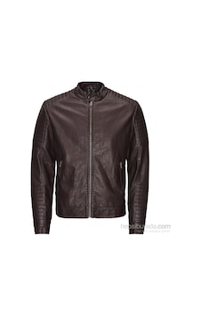 Jack & Jones Jack&jones Jjcotano Biker 12094783 Kahverengi Deri Ceket Kahverengi
