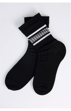 Tudors Unisex Çizgili Kolej Tenis Çorabı-27158 - Standart Siyah Tudors Unisex Çizgili Kolej Tenis Çorabı-27158 - Standart Siyah
